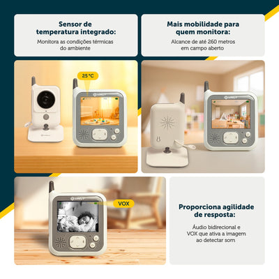 Babá Eletrônica Safe Spot Safety 1st White - Compacta no tamanho, mas gigante nas funcionalidades