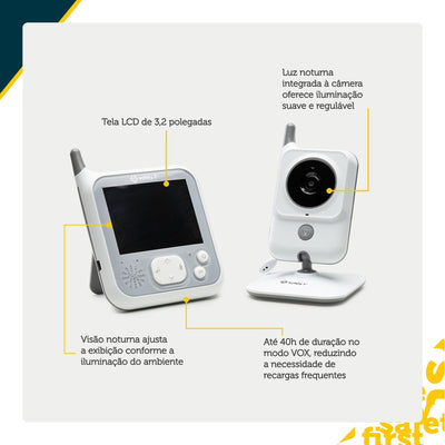 Babá Eletrônica Safe Spot Safety 1st White - Luz noturna integrada
